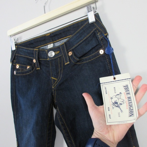 True Religion Lonestar Straight Leg Jeans Women 25 Blue Cotton Blend Denim 524 - Picture 7 of 12